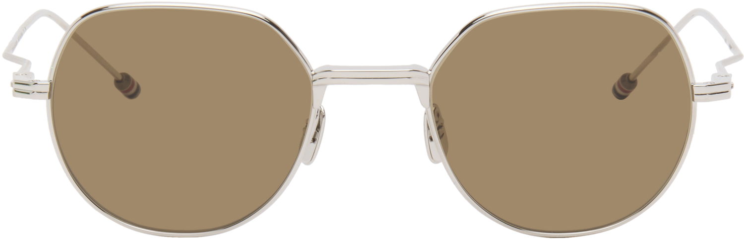 Solbriller Thom Browne Thom Browne Titanium Round Sunglasses Metalisk | UES935A-G0001, 0