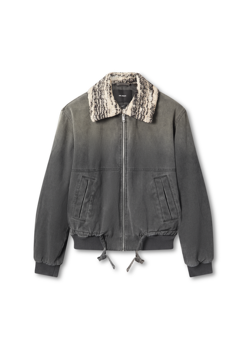 Jakke AXEL ARIGATO Denim Jacket with Faux Fur Collar Grå | A3157003