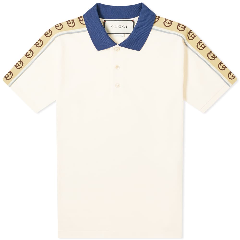 Polo skjorte Gucci Taped Logo Polo Bone Beige | 598949-XJB0Q-9247, 0