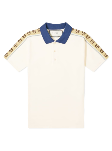 Polo skjorte Gucci Taped Logo Polo Bone Beige | 598949-XJB0Q-9247