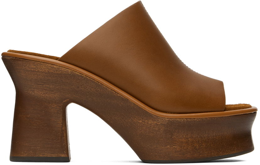 Skopleje FERRAGAMO Ferragamo Samanta Platform Heeled Mules Brun | 01E077 758254
