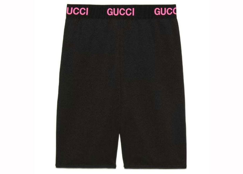 Shorts Gucci Biker Shorts Black/Pink Sort | 688421 XJDS5 1037