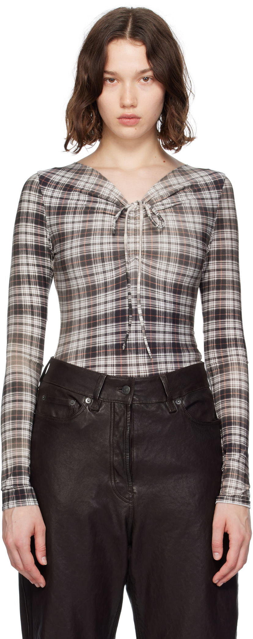 T-shirt Acne Studios Acne Studios Faded Check Long Sleeve Top Flerfarvet | AC0729-