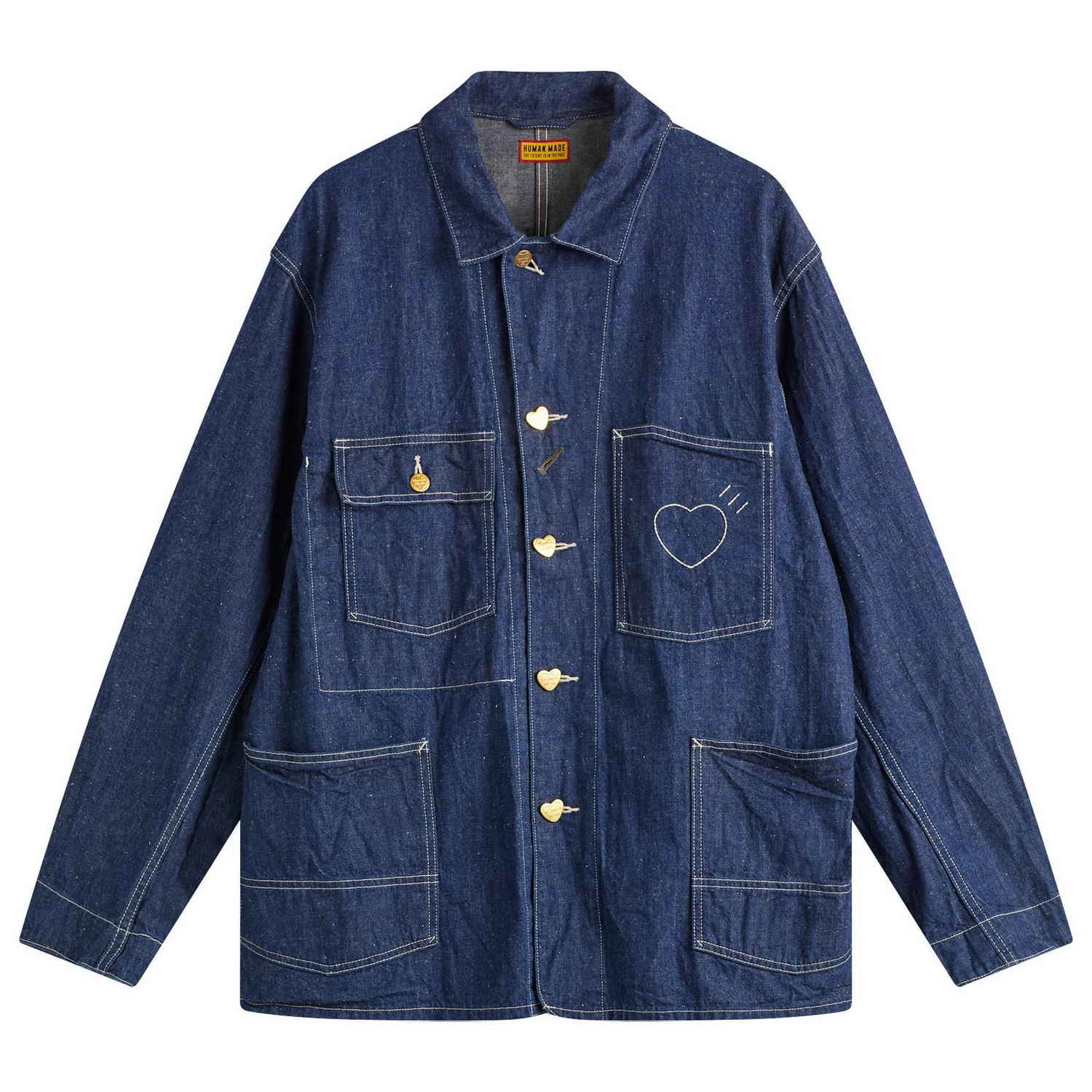 Jakke Human Made Human Made Coverall Jacket, Size Large Blå | HM30JK003-IND, 0