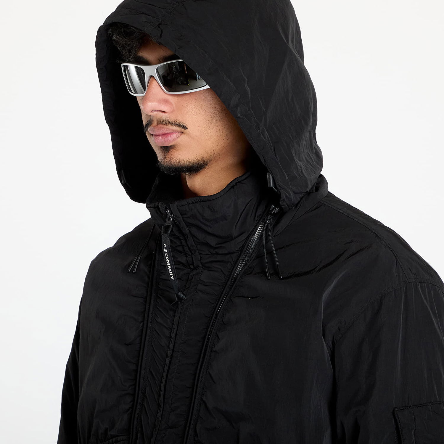 Puffer jakke C.P. Company Black Chrome-R Body Zippers Padded Jacket Sort | 17CMOW089A-005904G, 1