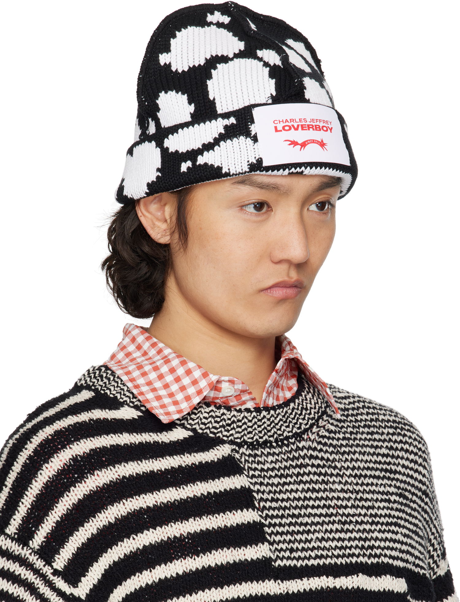 Beanie Charles Jeffrey Loverboy Charles Jeffrey LOVERBOY Knitted Logo Beanie Sort | 54130601, 1
