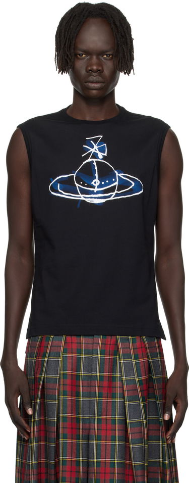 Tanktop Vivienne Westwood Vivienne Westwood Drawn Orb Sleeveless T-Shirt Sort | 2G01000A-J001M-, 0