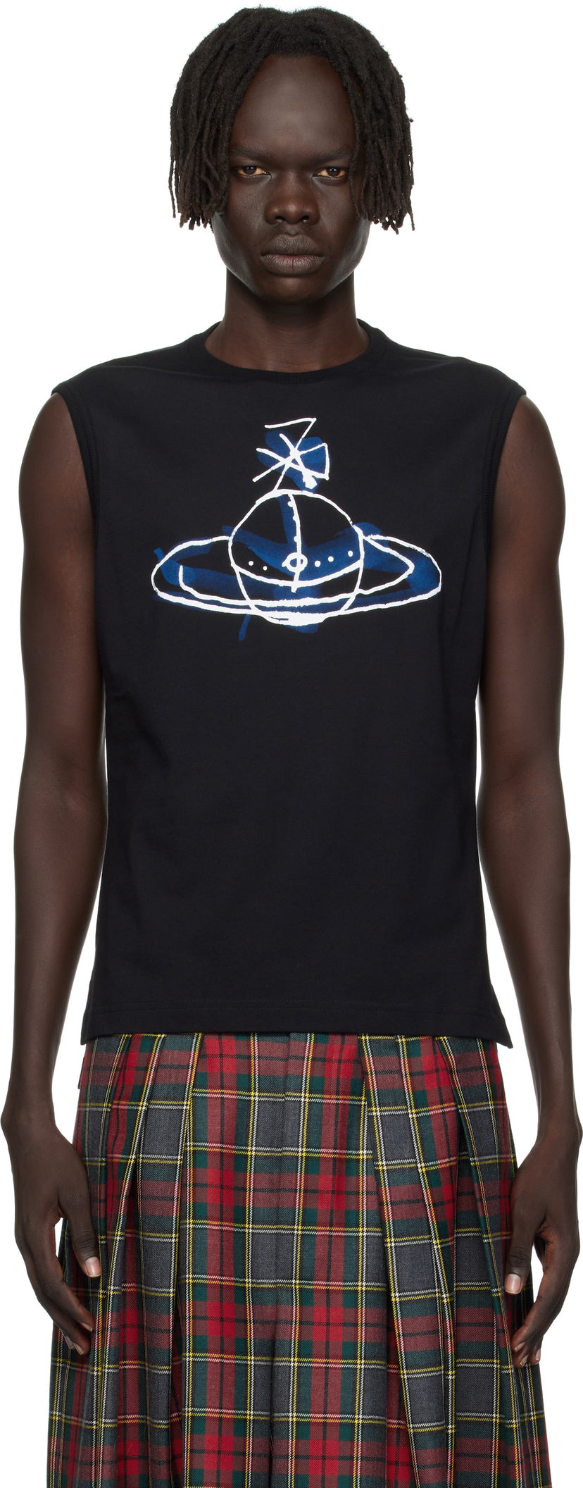 Tanktop Vivienne Westwood Vivienne Westwood Drawn Orb Sleeveless T-Shirt Sort | 2G01000A-J001M-