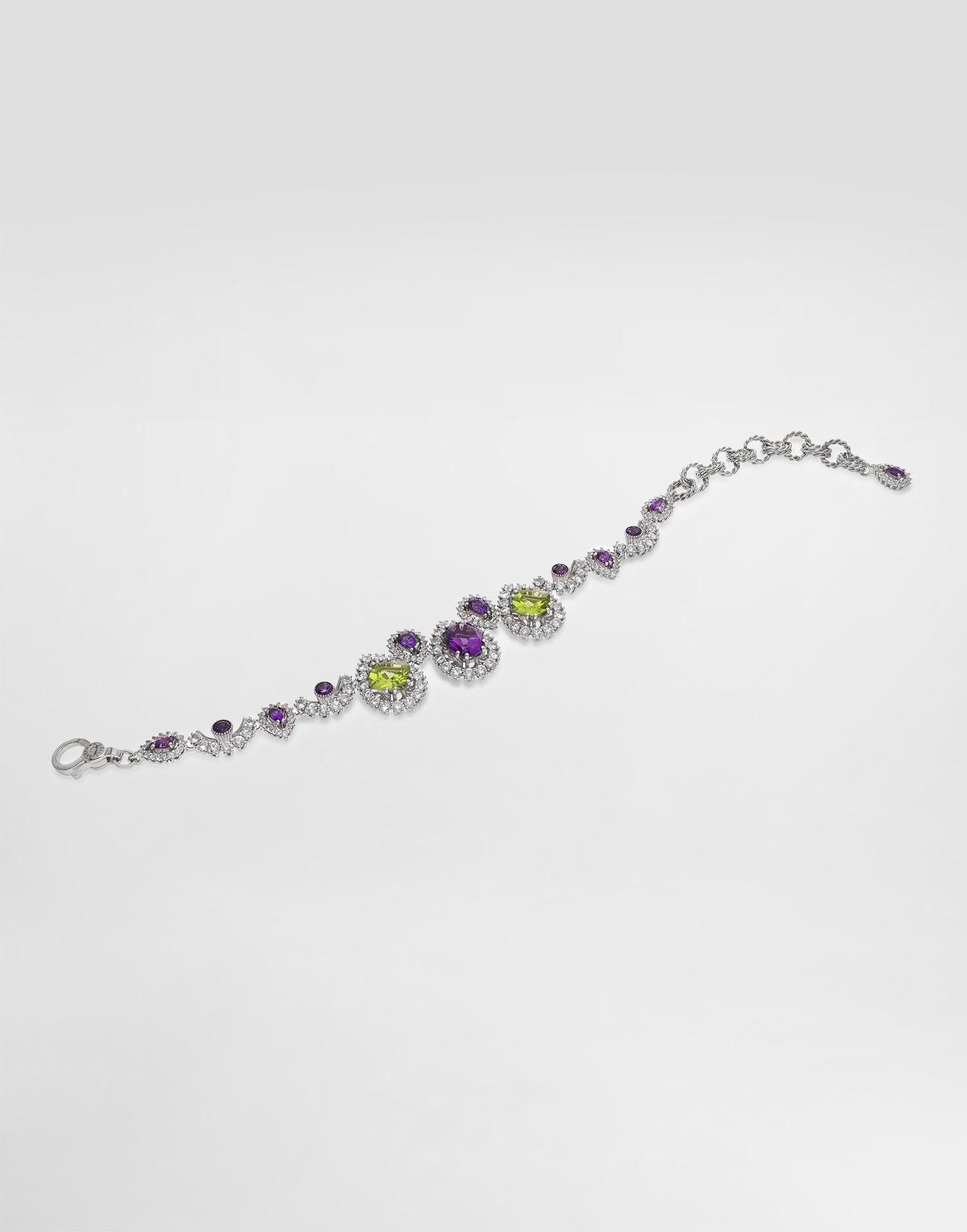 Armbånd Dolce & Gabbana Dolce & Gabbana Eleganza 18K White Gold Bracelet with Amethysts, Peridots, and Sapphires Flerfarvet | WBSA3GWAME180001, 0