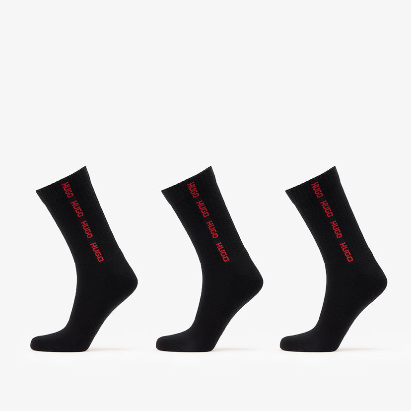 Undertøj og sokker BOSS Hugo 3-Pack Qs Rib Tape Md Black Sort | 50543076-001