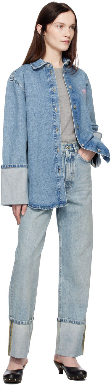 Skjorte Moschino Jeans Oversized Denim Shirt Blå | 251K10216, 3
