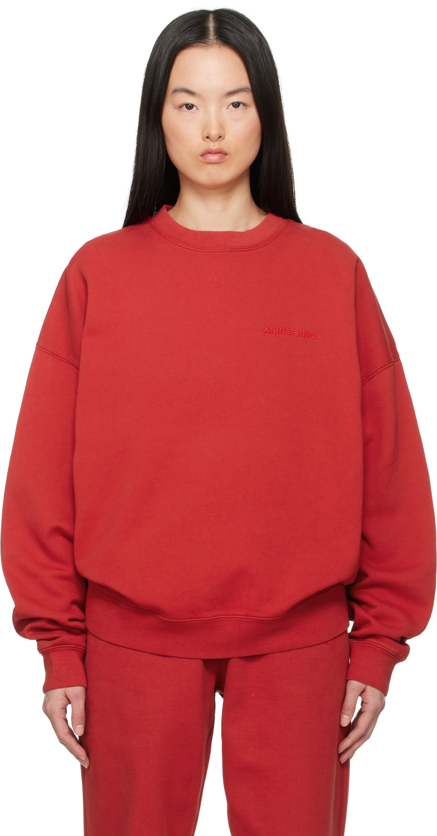Sweater Anine Bing Anine Bing Miles Sweatshirt Rød | A-08-11159-RED13, 0