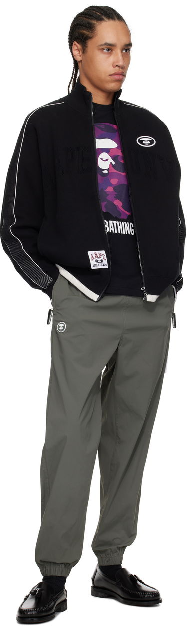 Sweater AAPE by A Bathing Ape AAPE by A Bathing Ape 'AAPEUNVS' Moonface Logo Zip-Up Knit Jacket Sort | AAPKNMC325XXNNYX, 3