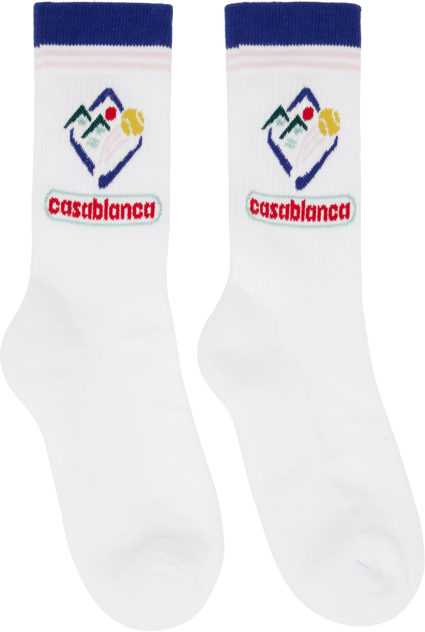 Sokker Casablanca Casablanca Fuji Icon Socks Hvid | APF25-ACC-010-04