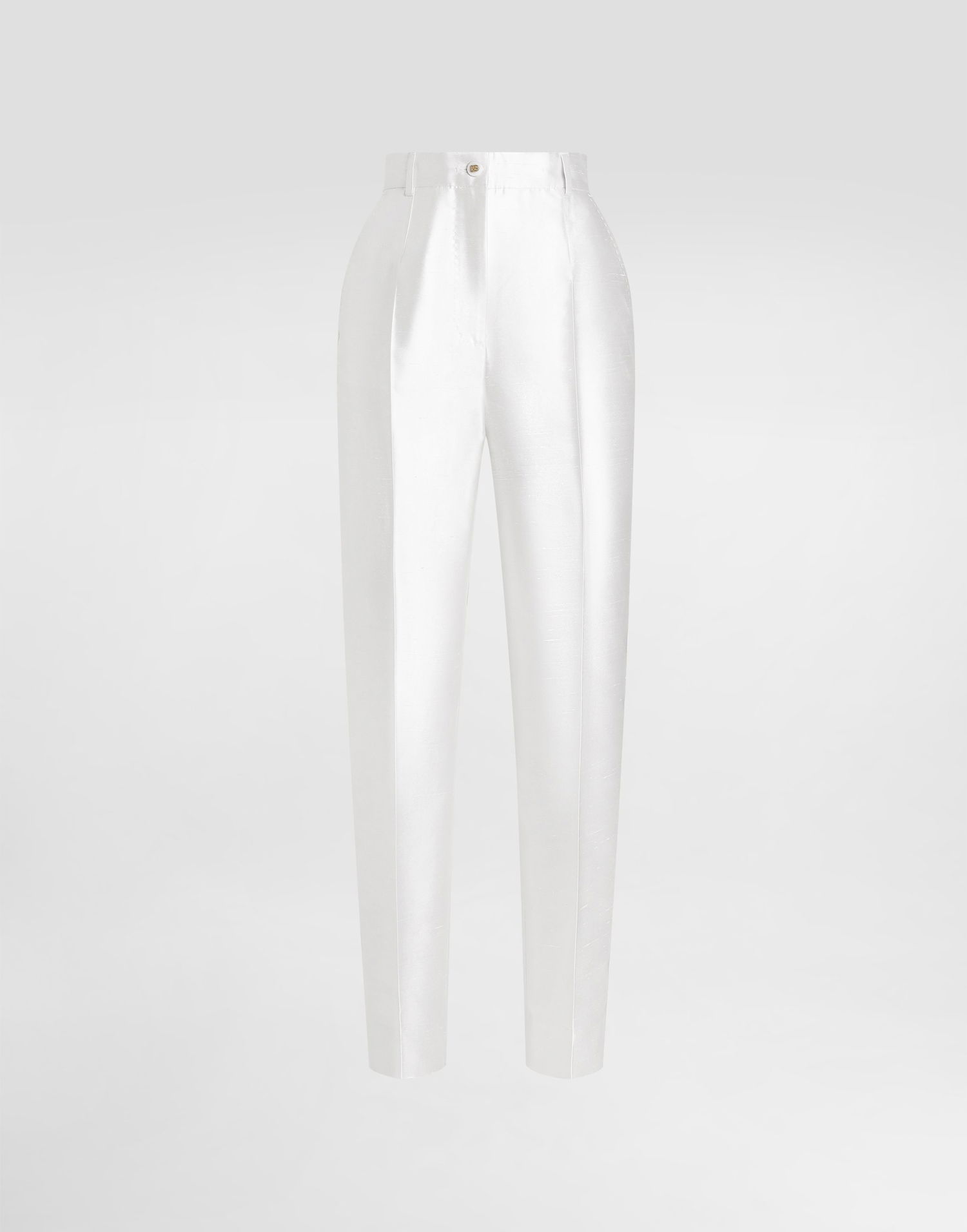 Bukser Dolce & Gabbana Dolce & Gabbana Silk Trousers Hvid | FTAM2TFU108W0001, 0