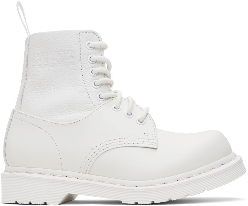 Sneakers og sko Maison Margiela MM6 Maison Margiela x Dr. Martens Edition 1460 Twist Boots Hvid | S66WU0128 P7006
