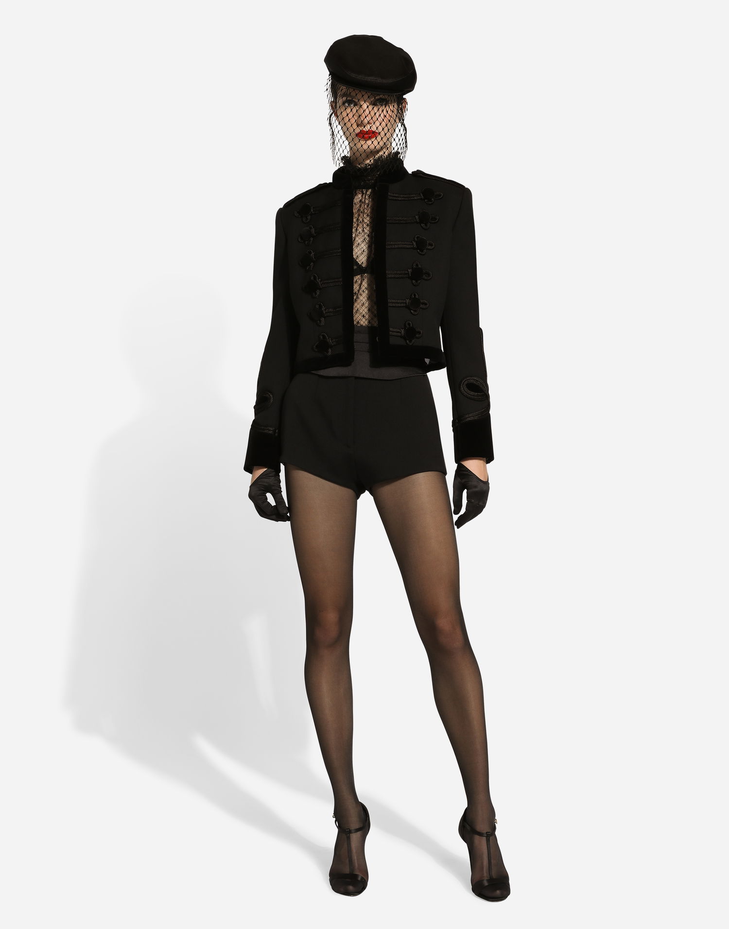 Jakke Dolce & Gabbana Dolce & Gabbana Double Wool Gabardine Tailcoat With Epaulets Sort | F27CRTFU272N0000, 1