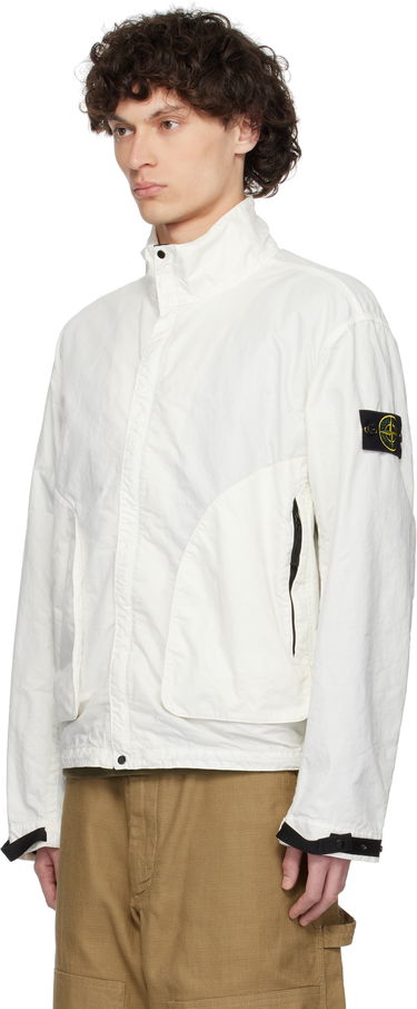 Vindjakke Stone Island Stone Island Organic Look Nylon Panama-TC Jacket Hvid | K1S15 4100067 S0069, 3
