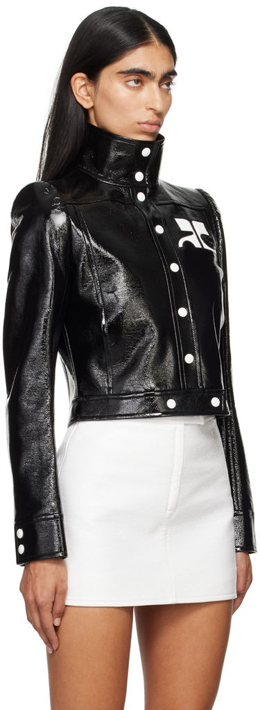 Jakke Courrèges Reedition Cropped Faux Leather Jacket Beige | PERCBL005VY0014, 4