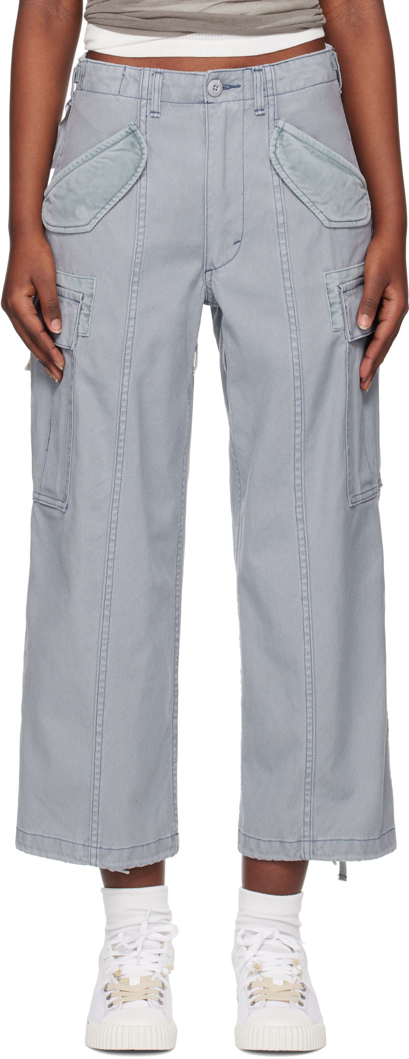 Cargo bukser R13 R13 Cropped Cargo Pants Grå | R13WD320-D279A