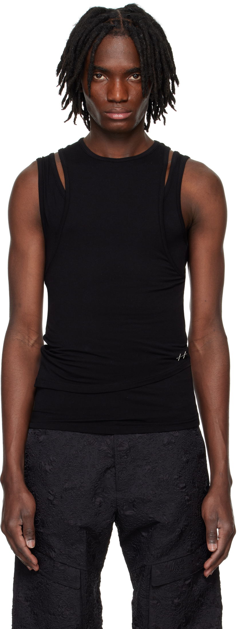 Tanktop HELIOT EMIL Heliot Emil Eudaimonia Double Layered Tank Top Sort | PRESS25_M_09_130_BLK01