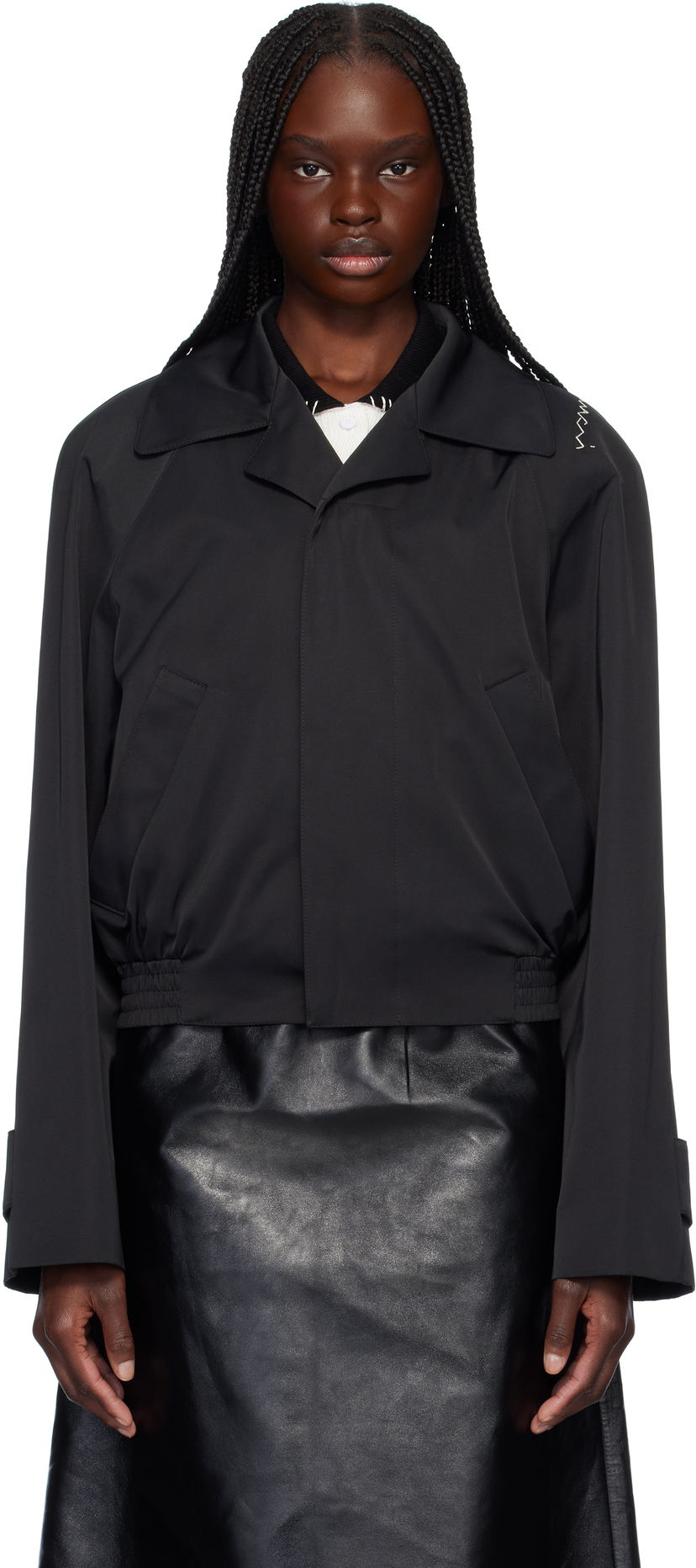 Vindjakke Marni Marni Water Repellent Cropped Jacket Sort | JKMA0357SU UTP789