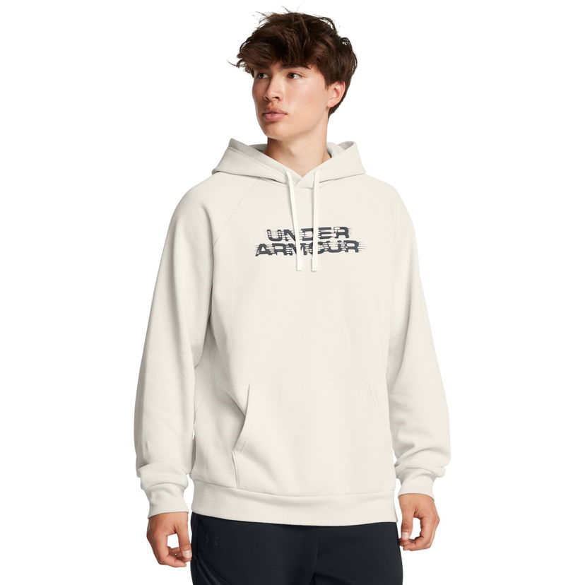 Sweatshirt Under Armour Rival Fleece Textured Glitch Hoodie Beige | 1389428-110