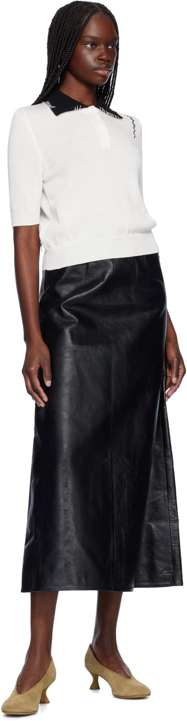 Nederdel Marni Marni A-Line Leather Maxi Skirt Sort | GOMX0729S0 ULA760, 3
