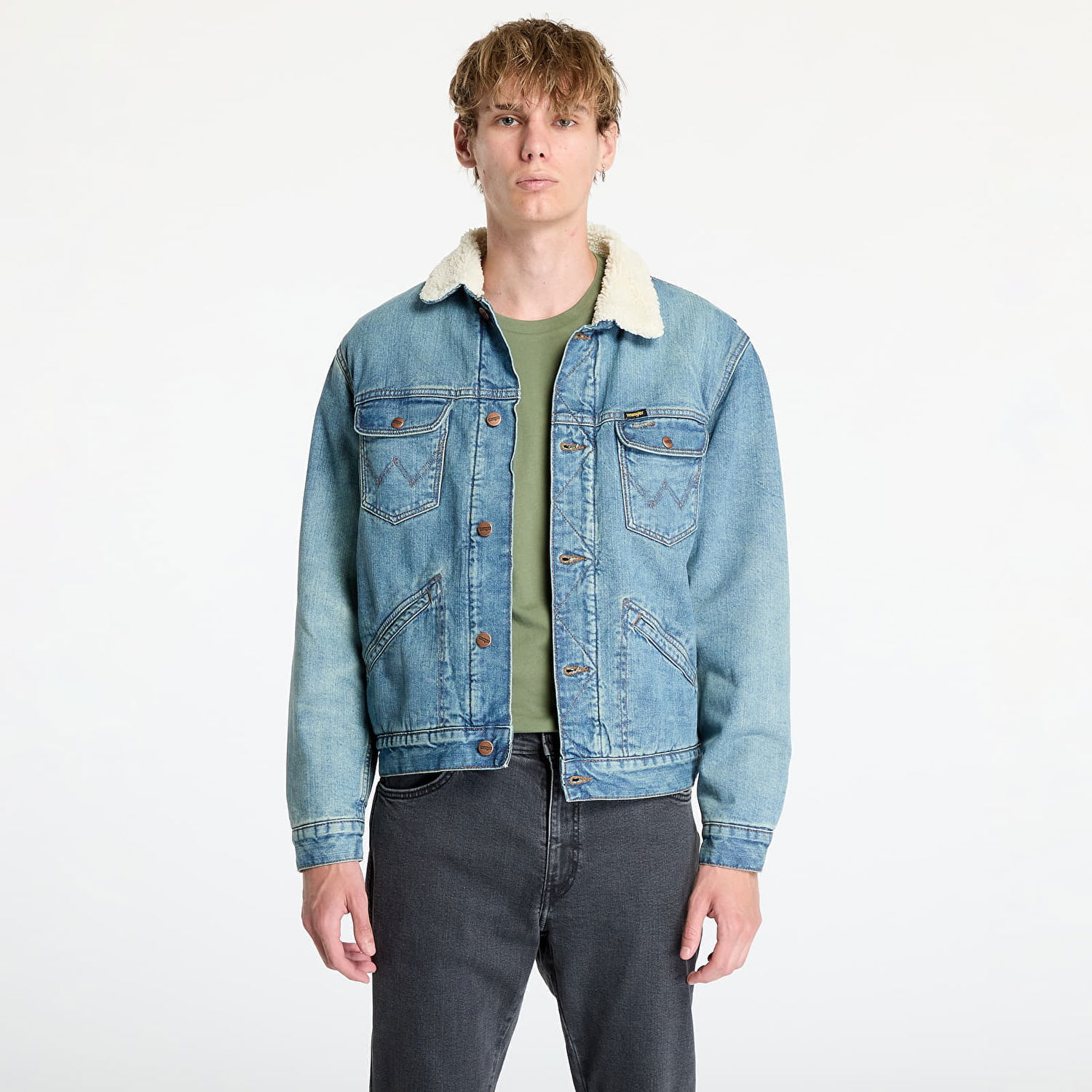 Jakke Wrangler 124Mj Sherpa Sage Wash Blå | 112357271, 0