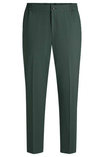 Bukser BOSS Slim-Fit Wool-Blend Poplin Trousers Grøn | 50530110
