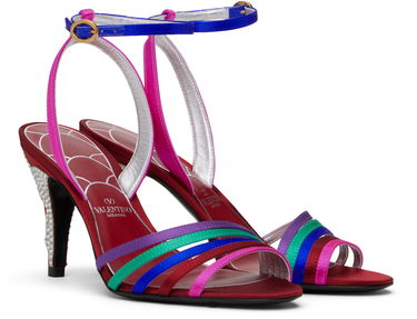 Tilbehør Valentino Valentino Garavani Ladycrush Satin Heeled Sandals Flerfarvet | 6W2S0LD3CXN, 3
