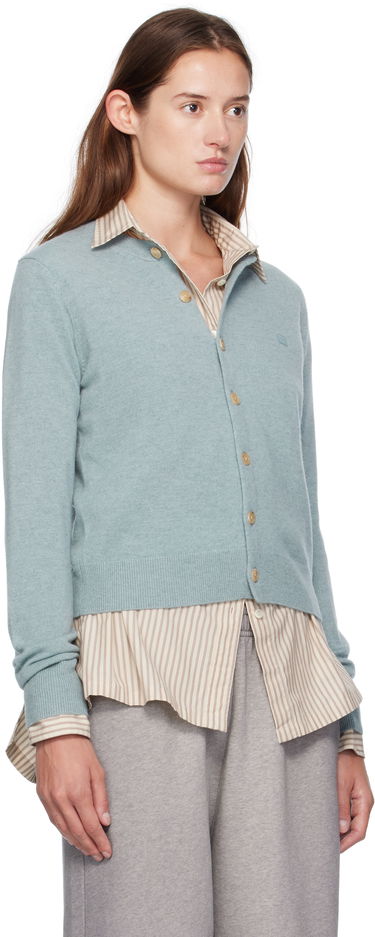 Sweater Acne Studios Fitted Yak Wool Cardigan Mørkeblå | A60634-, 4