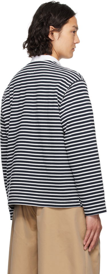 Sweater Engineered Garments Engineered Garments PC Stripe Jersey Knit Cardigan Mørkeblå | 25S1B030, 2
