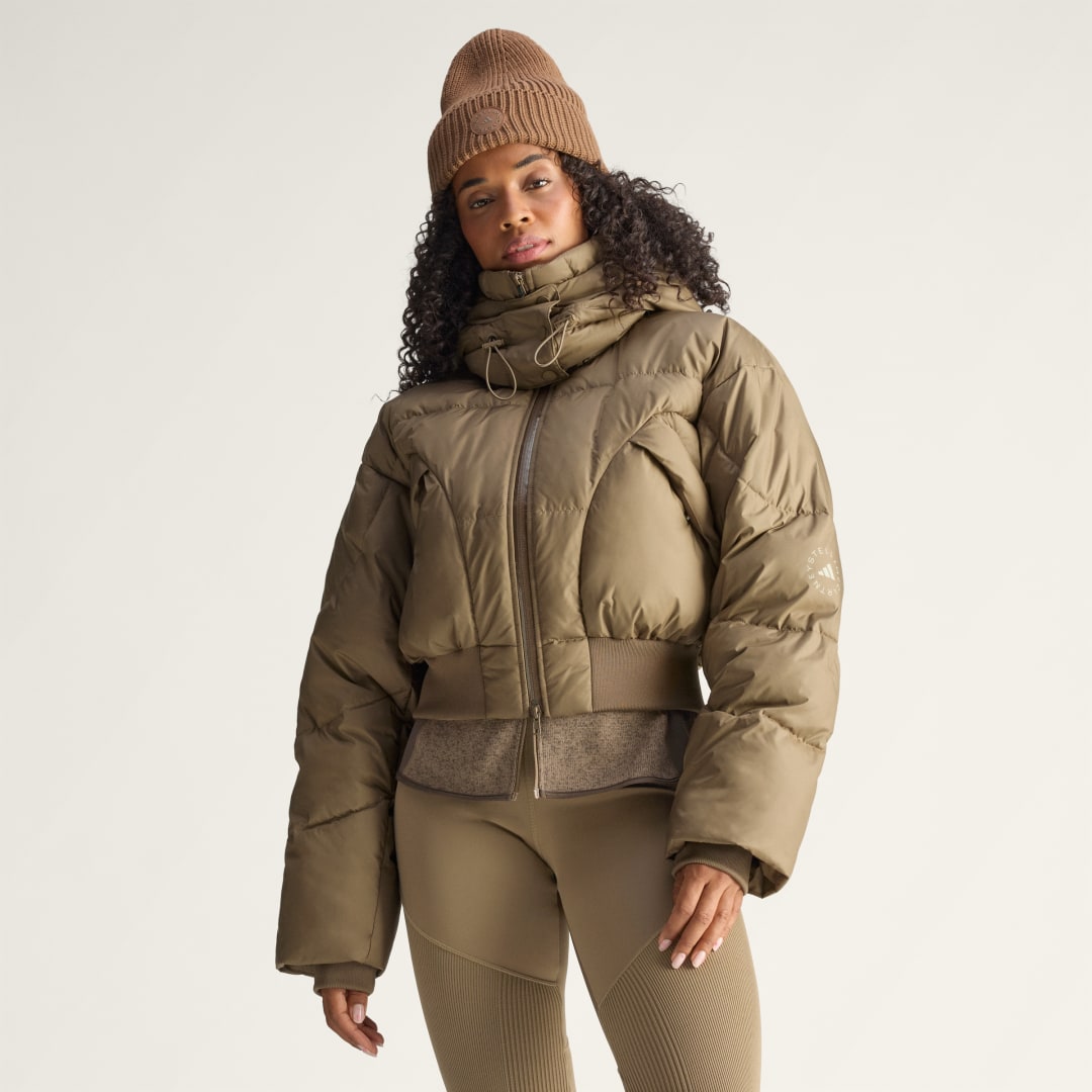 Puffer jakke adidas Performance Cropped Padded Winter Jacket by Stella McCartney Grøn | JM3652, 0