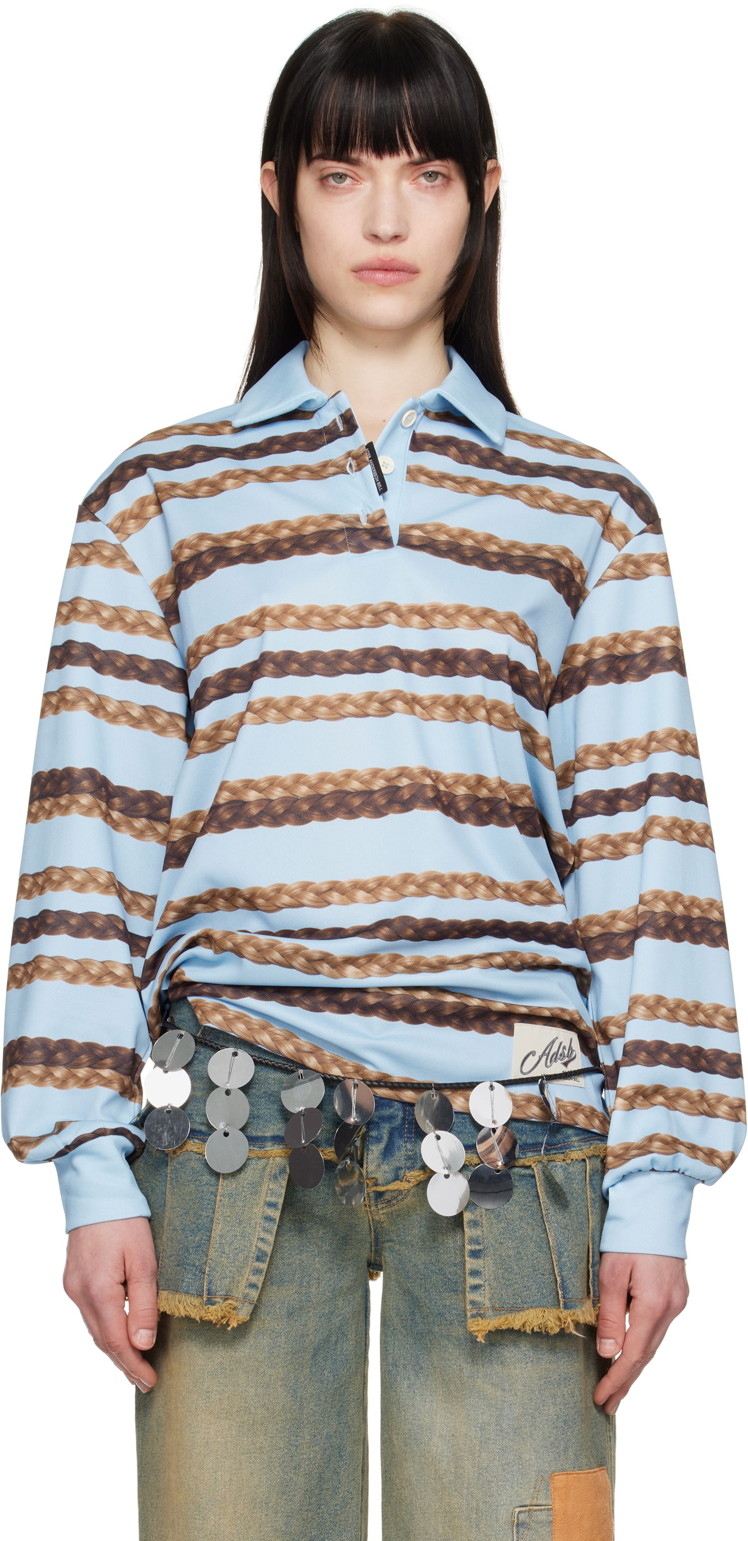 Polo skjorte Andersson Bell Andersson Bell Hair Braid Stripe Polo Blå | atb1264w, 0