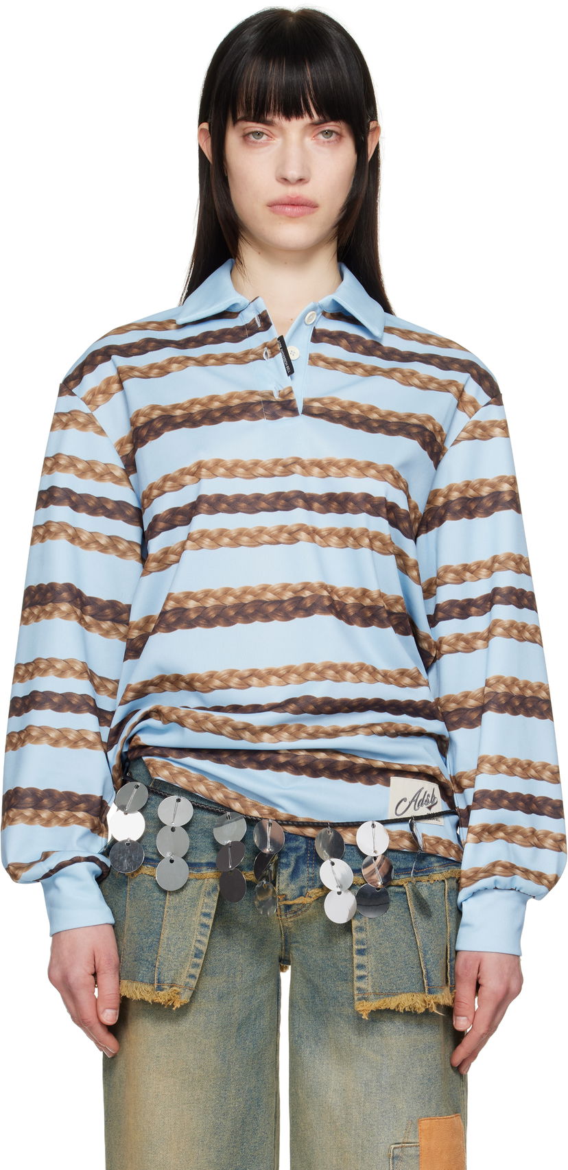Polo skjorte Andersson Bell Andersson Bell Hair Braid Stripe Polo Blå | atb1264w
