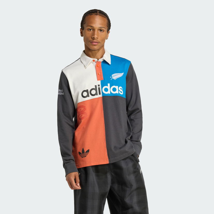 Polo skjorte adidas Performance ORIGINALS & ALL BLACKS HERITAGE RUGBY Long-Sleeve Polo Shirt Flerfarvet | KG4638