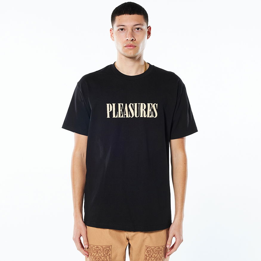 T-shirt Pleasures Tickle Logo Tee Sort | P22SP054-BLACK, 0