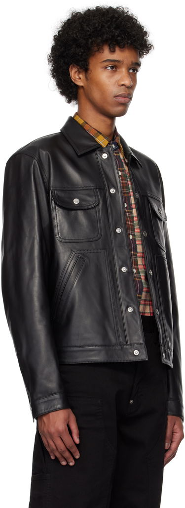 Jakke DSQUARED2 Dsquared2 Boxy Jean Leather Jacket Sort | S74AM1571_SY1491, 1