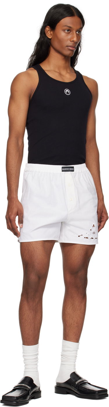 Boksere Marine Serre Marine Serre Regenerated Linen Shorts Hvid | USH002A UWOV0007, 3