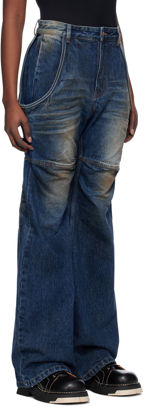 Jeans We11done Wire Relaxed Fit Jeans Blå | WD-DP0-24-328-W-NV, 1