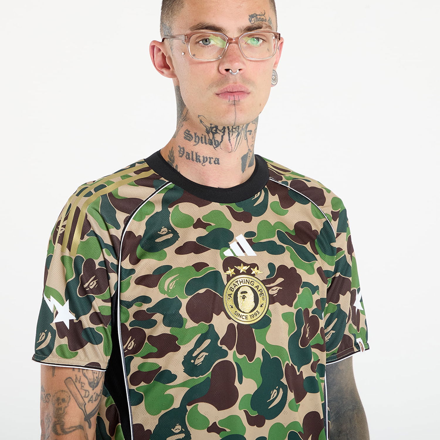 T-shirt adidas Originals adidas x Bape Jersey T-Shirt Grøn | KB2202, 1