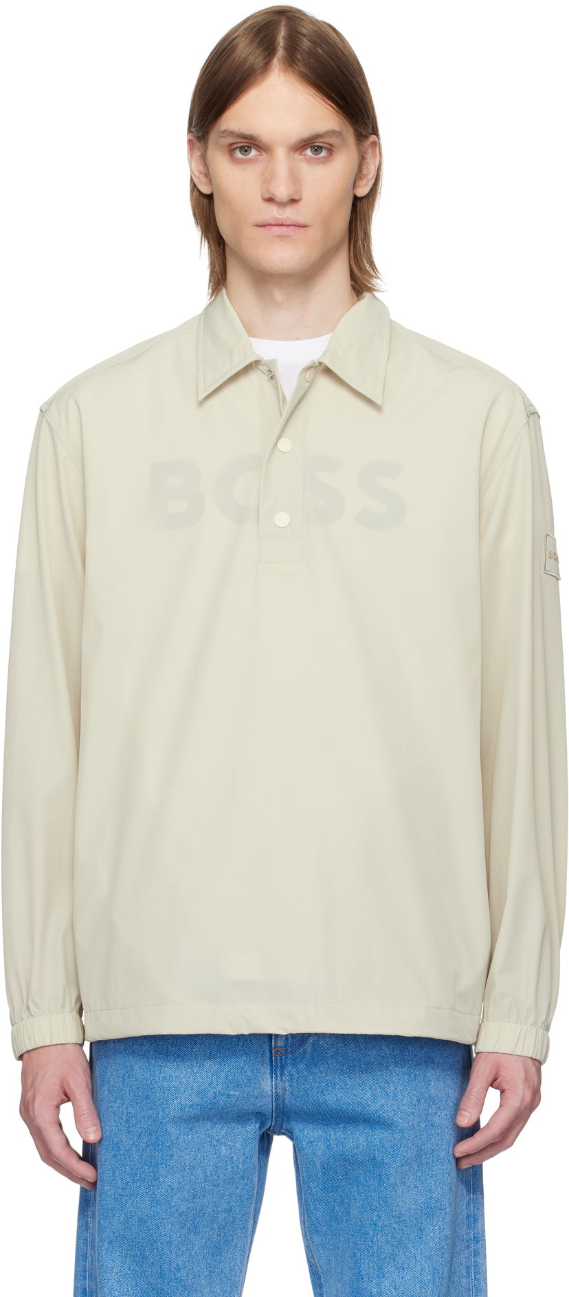 Skjorte BOSS Nylon Polo Shirt Beige | 50538480