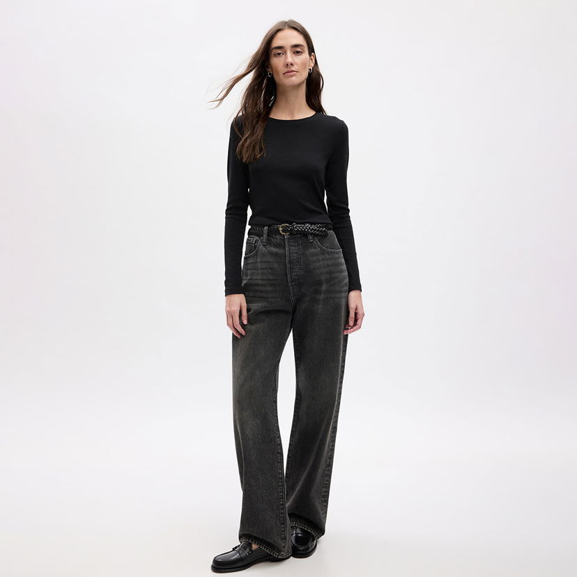 T-shirt GAP T-shirt Modal Crew Black XXS Sort | 540609-03
