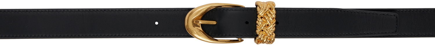 Bælter Bottega Veneta Bottega Veneta Intreccio Loop Leather Belt Sort | 805113 VALKO, 0