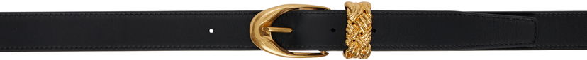 Bælter Bottega Veneta Bottega Veneta Intreccio Loop Leather Belt Sort | 805113 VALKO