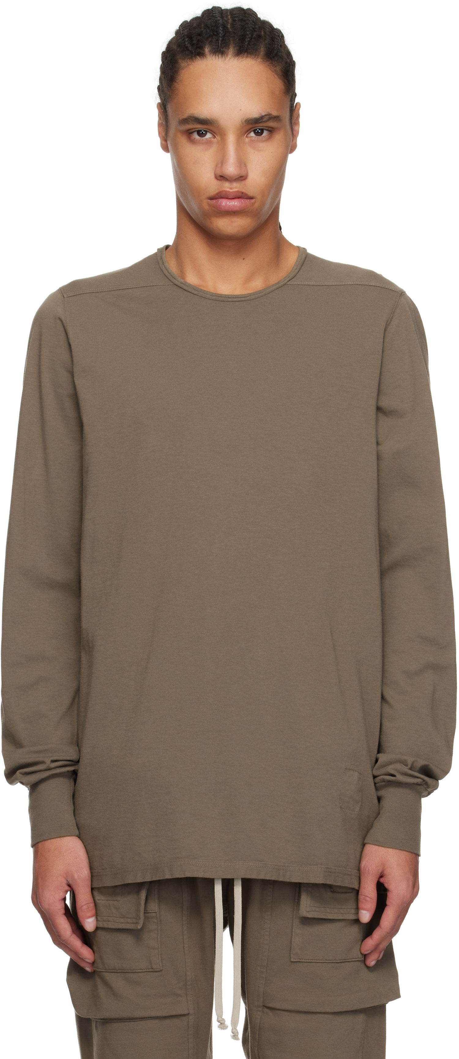 T-shirt Rick Owens Rick Owens DRKSHDW Hollywood Level Long Sleeve T-Shirt Brun | DU01E3260 RN, 0