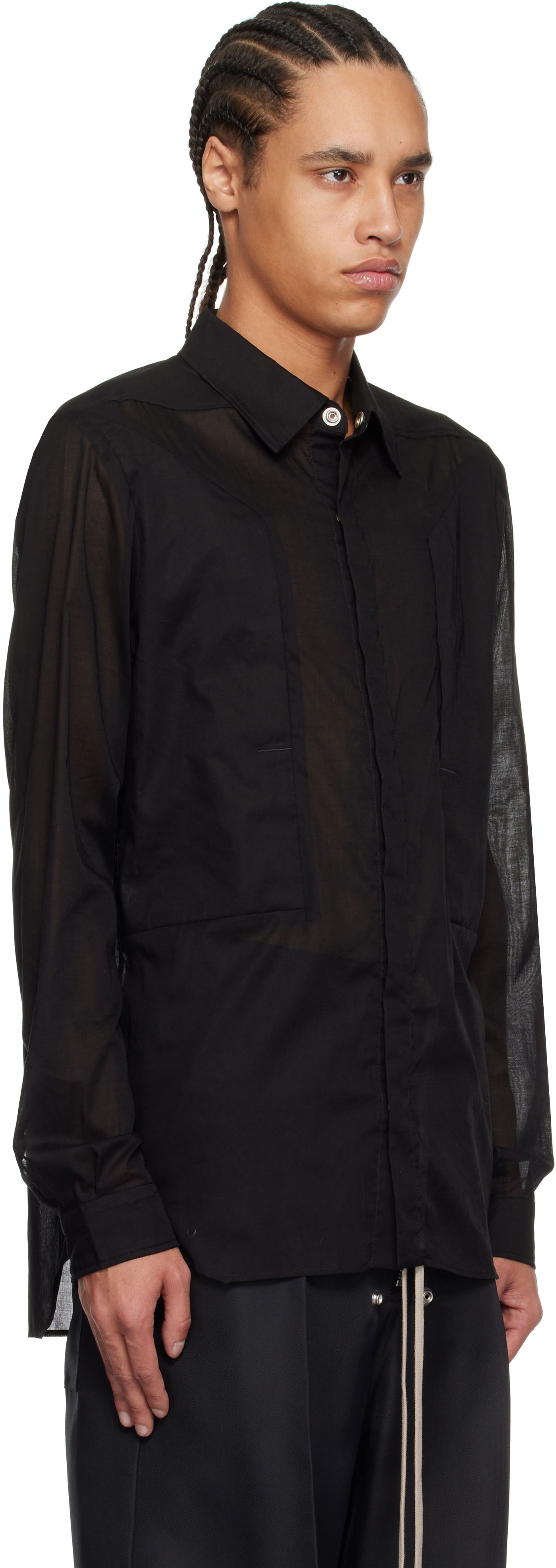 Skjorte Rick Owens Rick Owens Hollywood Fogpocket Shirt Sort | RU01E5237 CV, 1