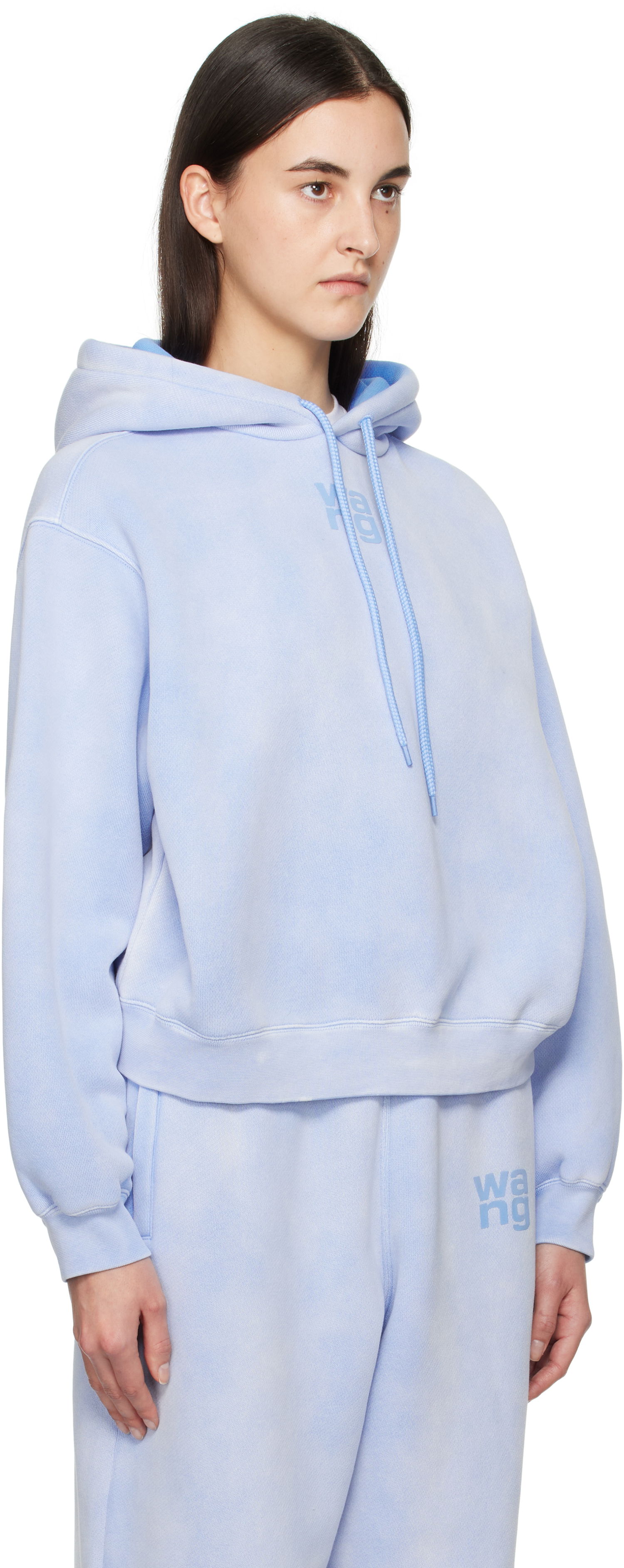 Sweatshirt Alexander Wang Alexander Wang Puff Logo Cropped Hoodie Blå | 4CC3242108, 1
