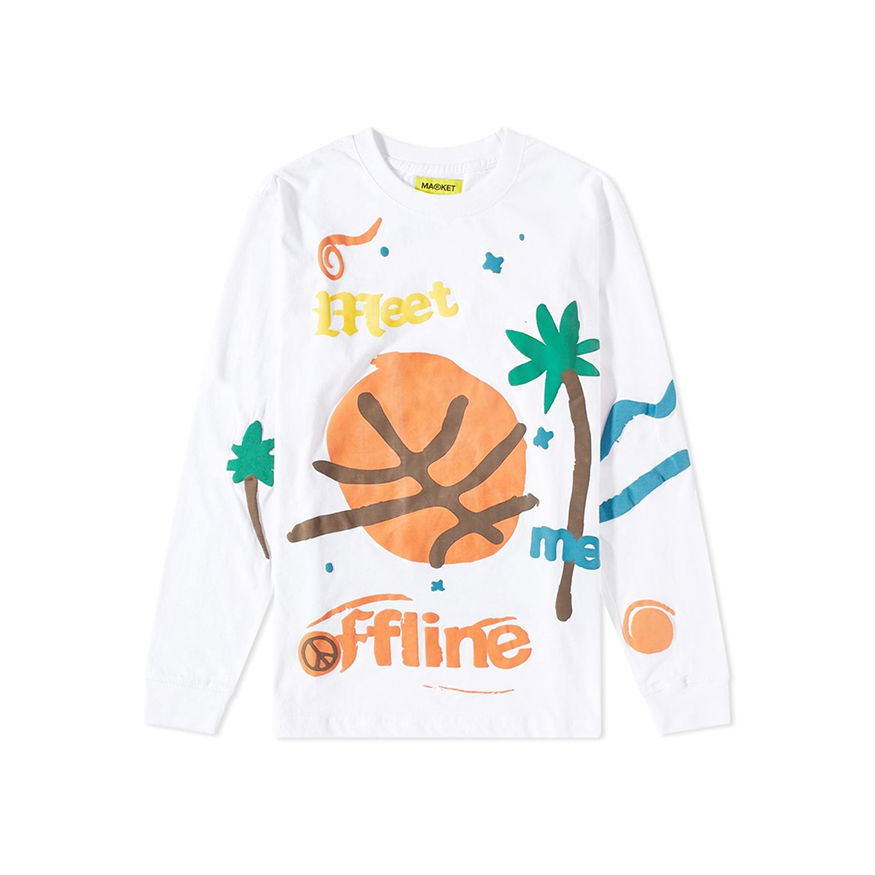 T-shirt MARKET Meet Me Offline Tee Hvid | 398000330-2, 0